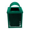 32gal. Square Trash Receptacle with Arch Top, Plastic Coated Expanded Metal	