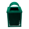 32gal. Square Trash Receptacle with Arch Top, Plastic Coated Expanded Metal	