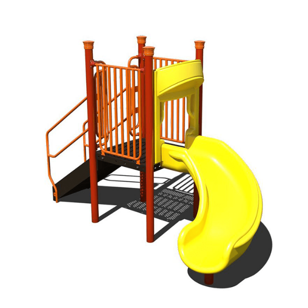 AFR0231XX - 90 Degree Curve Freestanding Slide with 3’ Deck Height  - Ages 2 to 5 yr