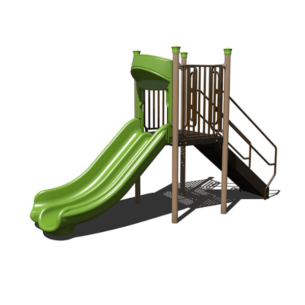 AFR0234XX - 90 Degree Curve Freestanding Slide with 5’ Deck Height  - Ages 5 to 12 yr