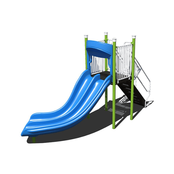AFR0235XX - 5’ Double Curve Freestanding Slide with 5’ Deck Height - Ages 5 to 12 yr
