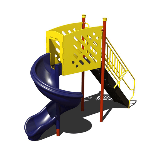AFR0268 - Open Spiral Freestanding Slide with 6’ Deck Height - Ages 5 to 12 yr