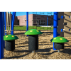 WCMS-02 - Mushroom Playground Stepping Stones - Ages 2 to 12 yr - Green with Yellow  Spots