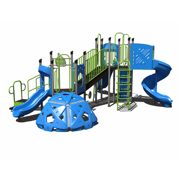 PS3-72338 - Mountain Explorer's Playground Structure - Quick Ship - Ages 5 to 12 yr - Front - Spring Storm