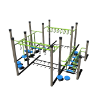 CW5-0089 - Super Square Playground Climbing Structure - Ages 5 to 12 yr - Front - Blue