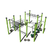 CW5-0089 - Super Square Playground Climbing Structure - Ages 5 to 12 yr - Front - Green