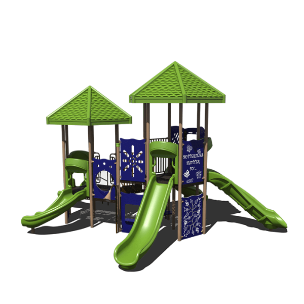 CW-0012 - Double Summit Playground Equipment - Ages 2 to 12 yr - Front
