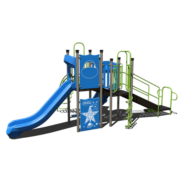 CW-0015 - Milkyway Getaway Commercial Playground Set - Ages 2  to 12 yr - Spring Storm - Front