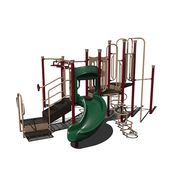 CW-0016 - Little Firefighter Trainer Commercial Grade Playground Set - Ages 5  to 12 yr - Front - Forest