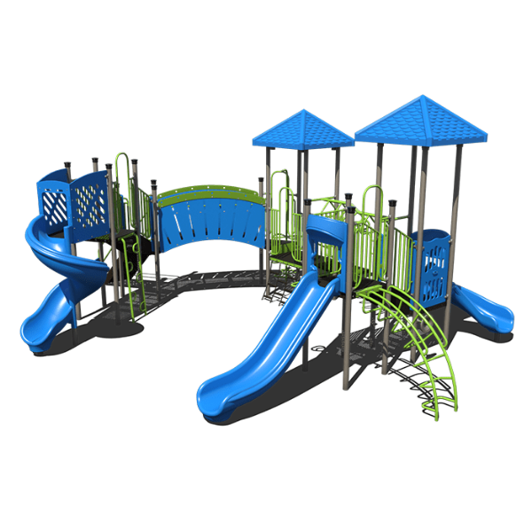CW-0019 - Curious Cat Castle Commercial Grade Playground Equipment - Ages 5  to 12 yr - Front - Spring Storm