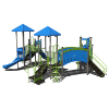 CW-0019 - Curious Cat Castle Commercial Grade Playground Equipment - Ages 5  to 12 yr - Back - Spring Storm