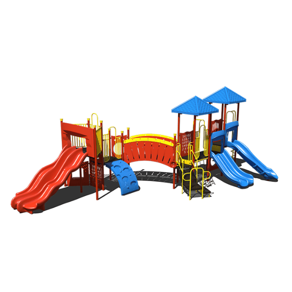 CW-0028 - Slide Cross Commercial Grade Playground Equipment - Ages 2 to 12 yr - Front