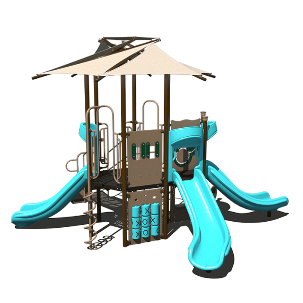 CW-0031 - Pinwheel Play Place Shaded Daycare Playground Structure - Ages 2  to 5 yr - Front