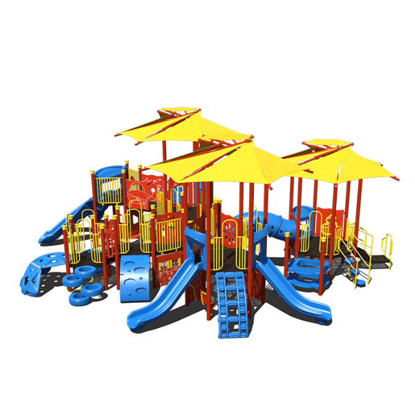 CW-0087 - Slide Safari Commercial Grade Playground Set - Ages 5 to 12 yr - Front - Circus