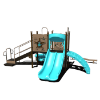 CW-0092 - Space Station Preschool Play Structure - Ages 2 to 12 yr - Back - Robin Egg