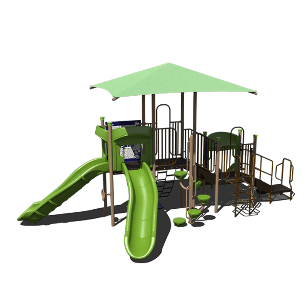 CW-0095 - Joyful Jungle Elementary School Playground Equipment - Ages 2 to 12 yr - Earth - Front
