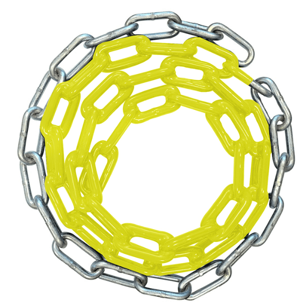 	H-54 - Plastisol Trivalent Plated 4/0 Playground Swing Chain - One Chain - Color Options - Yellow