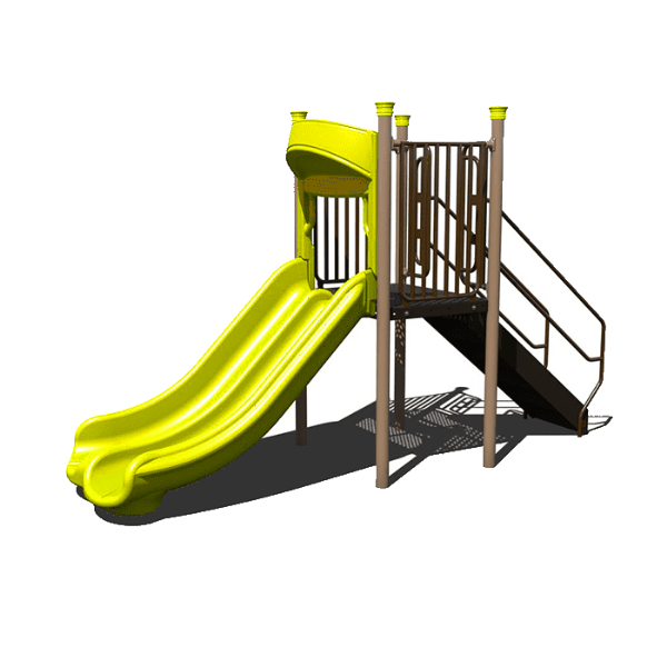 AFR0237XX - Double Straight Freestanding Slide with 4’ Deck Height - Ages 5 to 12 yr