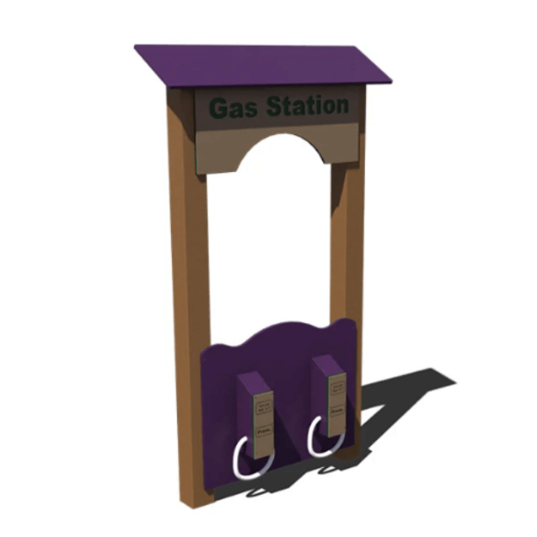 RECF0033XX - Gas Station Plastic Freestanding  Playground Panel w/Sign and Awning - Ages 2 to 12 yr