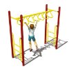 AFR0111XX -  Tri-Rung Overhead Playground Free Standing Monkey Bars - Ages 5 to 12 yr