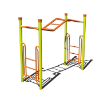 AFR0115XX - Wavy Straight Rung Overhead Playground Freestanding Monkey Bars - Ages 5 to 12 yr
