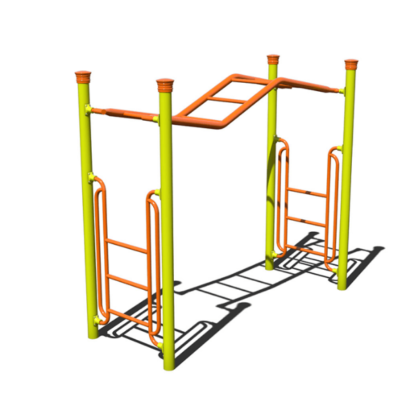 AFR0115XX - Wavy Straight Rung Overhead Playground Freestanding Monkey Bars - Ages 5 to 12 yr