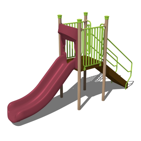 AFR0228XX - Straight Single Freestanding Slide with 5’ Deck Height - Ages 5 to 12 yr