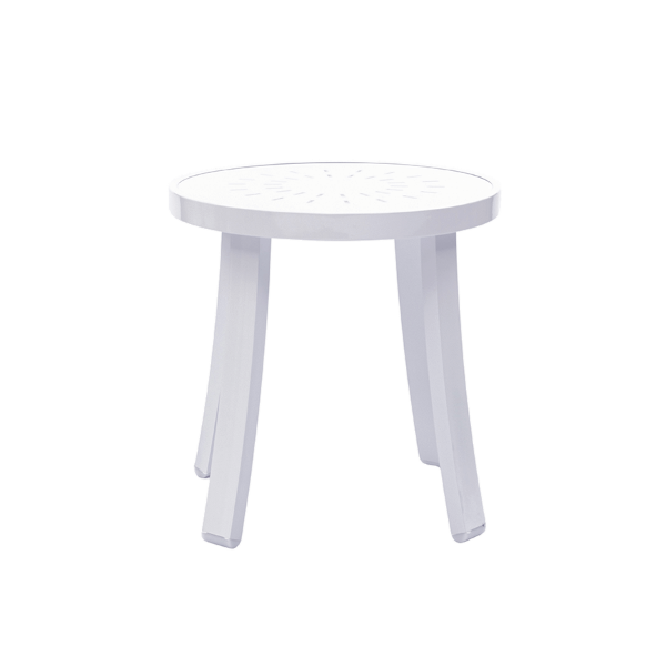 PTD18 - Dockside 18 Inch Punched Aluminum Round Pool Side Table