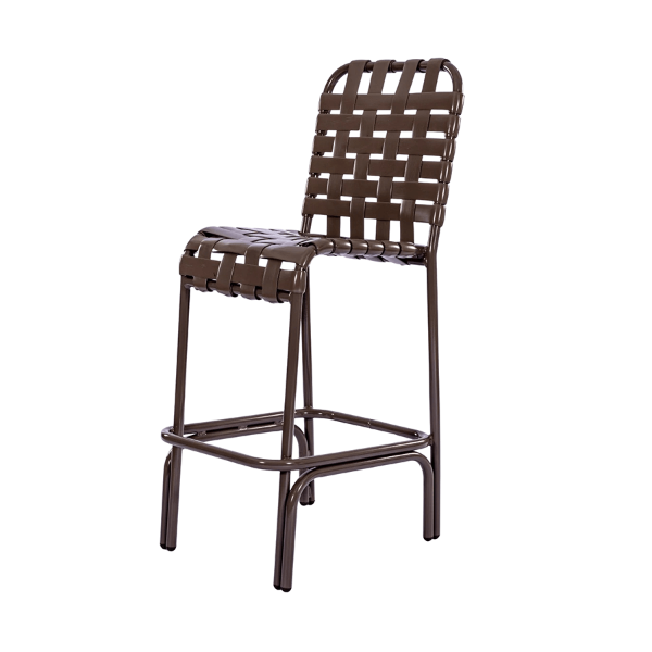 C75B - St. Maarten II Crossweave Vinyl Armless Patio Bar Chair