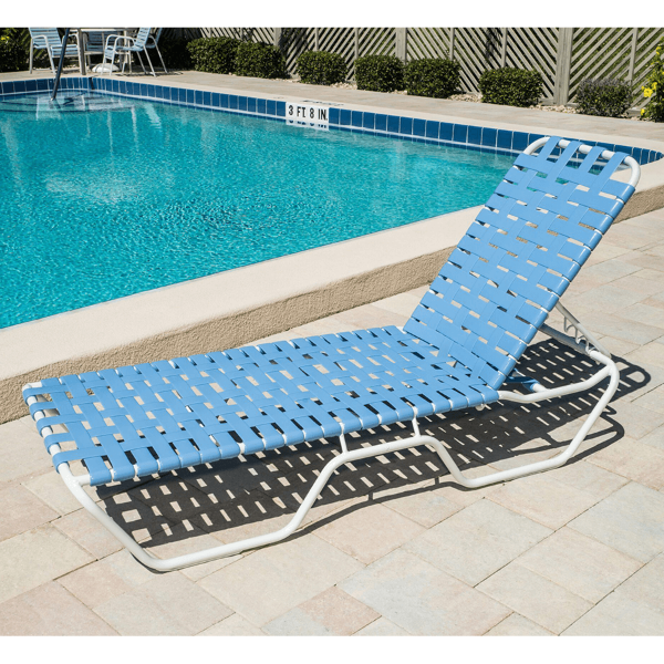 C120B  - St. Maarten II 12 Inch Lowboy Crossweave Vinyl Chaise Lounge