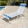 C140B - St. Maarten II 14 Inch Standard Crossweave Vinyl Chaise Lounge - Lifestyle