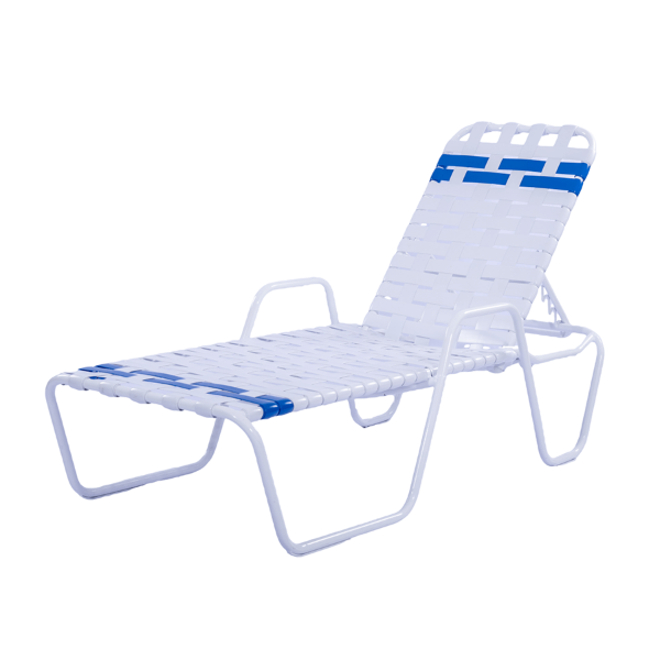 C145B - St. Maarten II 14 Inch Standard Crossweave Vinyl Chaise Lounge