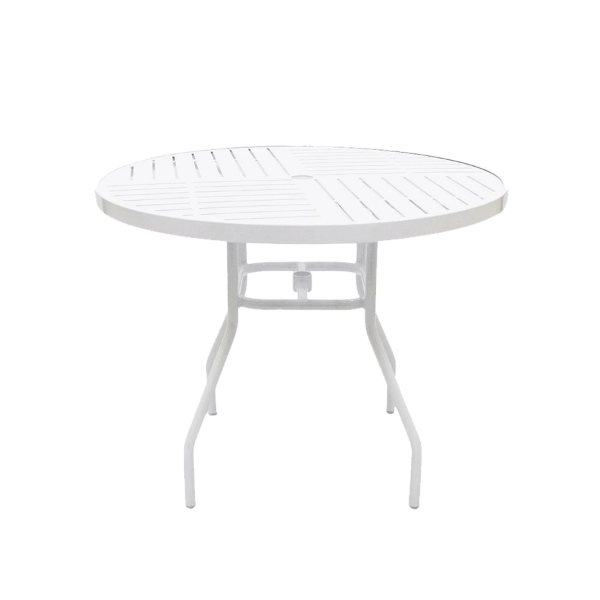 PTC36 - St. Maarten II Punched Aluminum Round Poolside Dining Table
