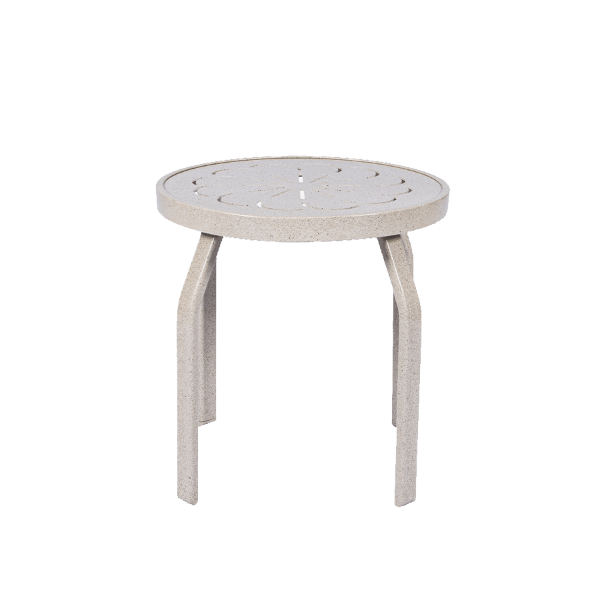 PTR18 - Resort Straight Punched Aluminum Round Patio Side Table