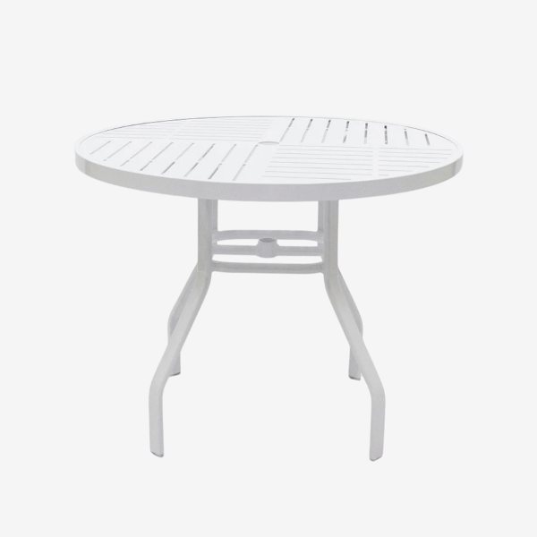 PTR36 - Resort Punched Aluminum Round Poolside Dining Table