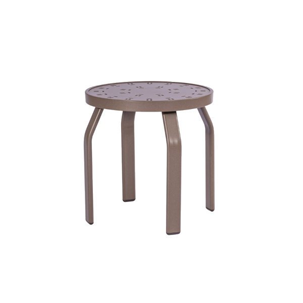 PTW18 - Waterfront Straight Punched Aluminum Round Patio Side Table