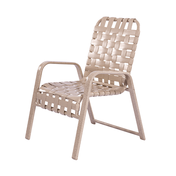 W50B - Waterfront Crossweave Vinyl Patio Dining Chair
