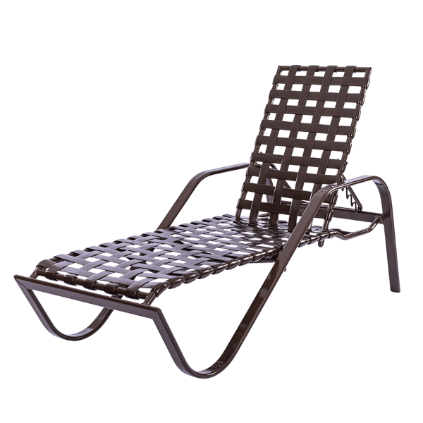 W145B - Waterfront Crossweave Vinyl 14 Inch Standard Chaise Lounge with Arms