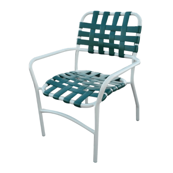 A-53C - Aruba Cross Strap Stacking Patio Dining Chair