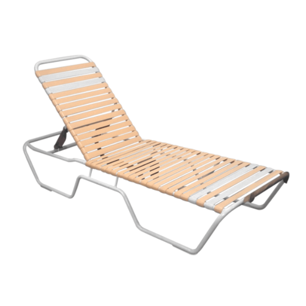 C-155 - Classic  Vinyl Chaise Lounge with Extended Frame - 12” Low Seat Height