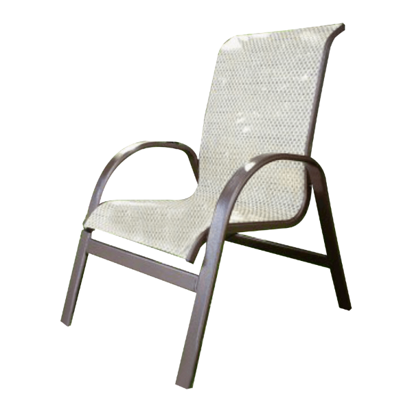 E-49 - Eclipse Curve Sling Stacking Patio Dining Chair