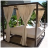 E-5000 - Eclipse Outdoor Daybed with Canopy and Curtains - Resort