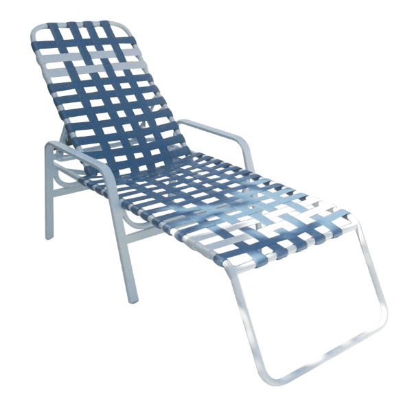 	R-150C - Regal Cross Strap Chaise Lounge with Arms - 16" Elevated Seat Height
