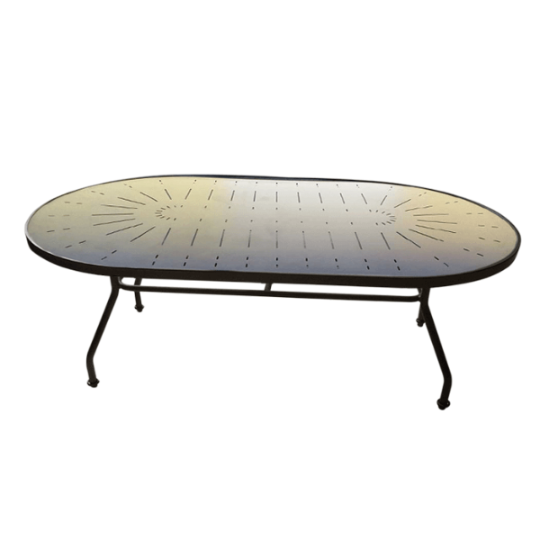 S-18X34PUNCH - Sierra 18” x 34” Oval Punch Top Patio Coffee Table