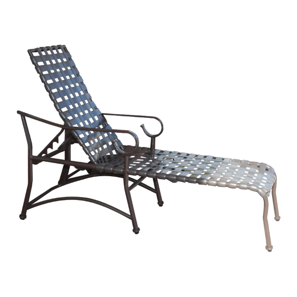 S-150C - Sierra Cross Strap Chaise Lounge with Arms - 16" Elevated Seat Height