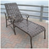 S-150C - Sierra Cross Strap Chaise Lounge with Arms - 16" Elevated Seat Height - Hotel