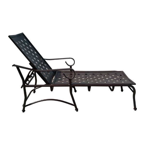 SC-150 - Sierra Cast All-Aluminum Chaise Lounge with Arms - 16" Elevated Seat Height
