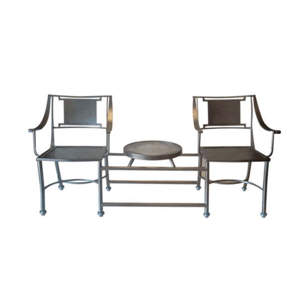 SC-250 - Sheet Cast All-Aluminum Patio Tete-Tete Chairs and Table