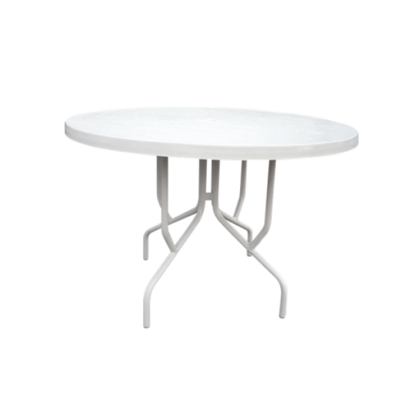 CA-42F - Classic 42" Round Fiberglass Patio Dining Table with Extra Support