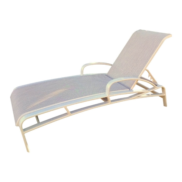 E-150A - Eclipse Curve Sling Chaise Lounge with Arms